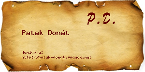 Patak Donát névjegykártya